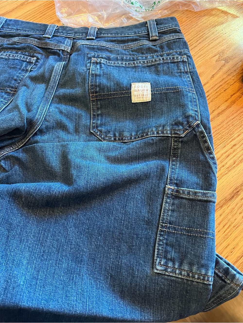 Eddie Bauer Men's Dark Blue Denim Jeans carpenter 36x32